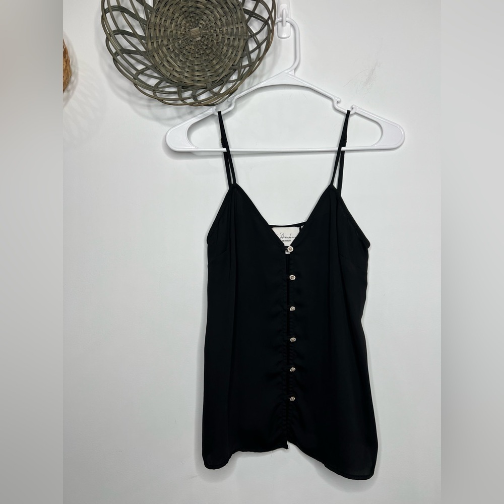 L’Academie Tank Top With Rhinestones & Pearls Buttons Size XS